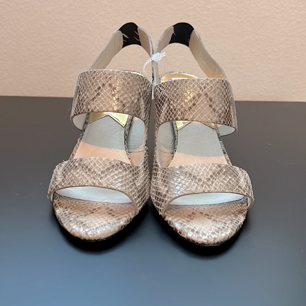 Michael Michael Kors Snakeskin Open Toe Heels Siz… - image 3